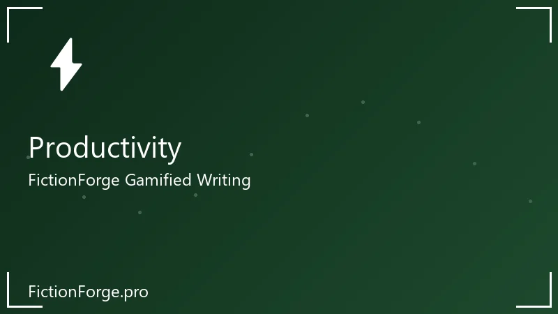 FictionForge productivity dashboard showing focus mode, word count trends, and analytics
