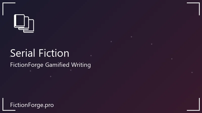 Serial fiction writing on laptop with chapter outlines and publishing schedule